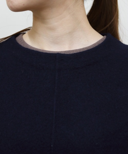 ORCIVAL(オーシバル)の「ORCIVAL/オーシバル ドルマンスリーブコクーンプルオーバー DOLMAN SLEEVE COCOON PULLOVER OR-D0152 KKW(ニット/セーター・レディース・ダークネイビー/レッド・1)」の3枚目の写真