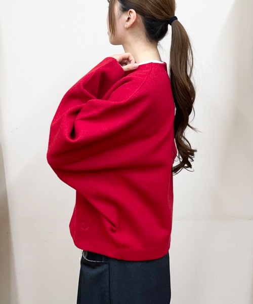 ORCIVAL(オーシバル)の「ORCIVAL/オーシバル ドルマンスリーブコクーンプルオーバー DOLMAN SLEEVE COCOON PULLOVER OR-D0152 KKW(ニット/セーター・レディース・ダークネイビー/レッド・1)」の10枚目の写真