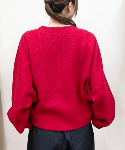 ORCIVAL(オーシバル)の「ORCIVAL/オーシバル ドルマンスリーブコクーンプルオーバー DOLMAN SLEEVE COCOON PULLOVER OR-D0152 KKW(ニット/セーター・レディース・ダークネイビー/レッド・1)」の11枚目の写真