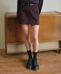 Monet basic cotton mini skirt_Grape(O25-SK10)