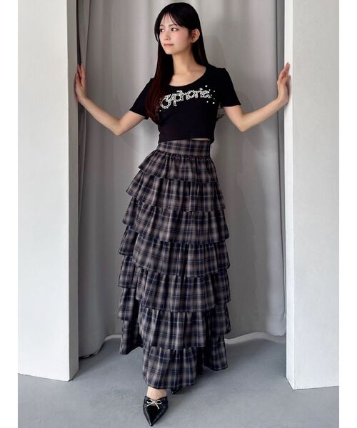 RESEXXY（リゼクシー）の「デコラティブクロップドTシャツ（Tシャツ/カットソー・レディース・ベージュ/ホワイト/ブラック・FREE）」の8枚目の写真