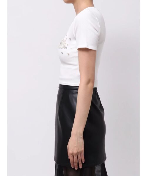 RESEXXY（リゼクシー）の「デコラティブクロップドTシャツ（Tシャツ/カットソー・レディース・ベージュ/ホワイト/ブラック・FREE）」の20枚目の写真