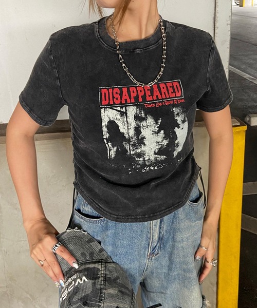 non-hedge(ノンヘッジ)の「ブリーチ転写ロゴドロストTシャツ(Tシャツ/カットソー・レディース・ブラック/モカ/ブルー/グレー・FREE)」の16枚目の写真