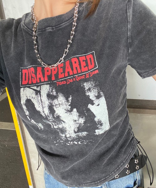 non-hedge(ノンヘッジ)の「ブリーチ転写ロゴドロストTシャツ(Tシャツ/カットソー・レディース・ブラック/モカ/ブルー/グレー・FREE)」の17枚目の写真