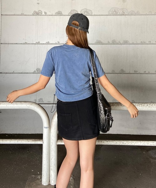 non-hedge(ノンヘッジ)の「ブリーチ転写ロゴドロストTシャツ(Tシャツ/カットソー・レディース・ブラック/モカ/ブルー/グレー・FREE)」の21枚目の写真