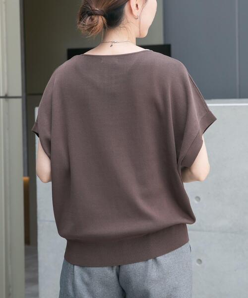 ITEMS URBANRESEARCH（アイテムズ アーバンリサーチ）の「ニットZIPブルゾン（ブルゾン・レディース・ネイビー/ブラウン/ベージュ系その他・FREE）」の4枚目の写真