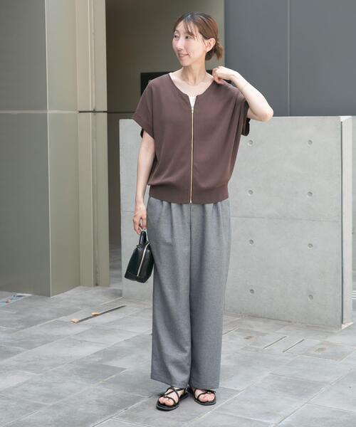 ITEMS URBANRESEARCH（アイテムズ アーバンリサーチ）の「ニットZIPブルゾン（ブルゾン・レディース・ネイビー/ブラウン/ベージュ系その他・FREE）」の6枚目の写真