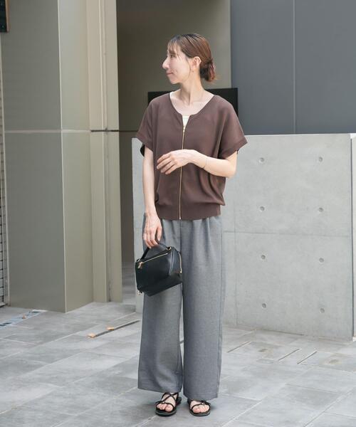 ITEMS URBANRESEARCH（アイテムズ アーバンリサーチ）の「ニットZIPブルゾン（ブルゾン・レディース・ネイビー/ブラウン/ベージュ系その他・FREE）」の7枚目の写真