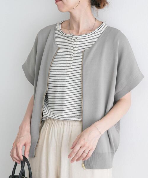 ITEMS URBANRESEARCH（アイテムズ アーバンリサーチ）の「ニットZIPブルゾン（ブルゾン・レディース・ネイビー/ブラウン/ベージュ系その他・FREE）」の15枚目の写真