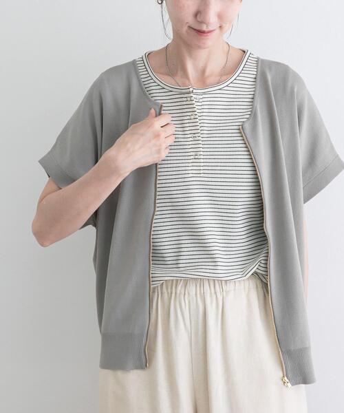 ITEMS URBANRESEARCH（アイテムズ アーバンリサーチ）の「ニットZIPブルゾン（ブルゾン・レディース・ネイビー/ブラウン/ベージュ系その他・FREE）」の16枚目の写真