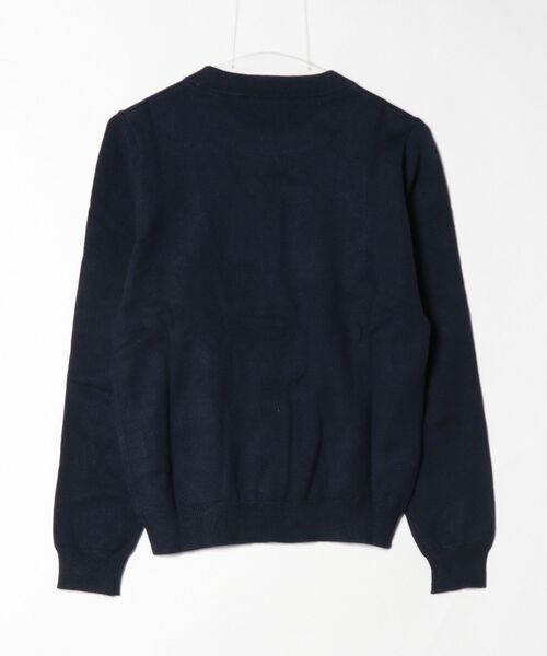 DOUBLE STANDARD CLOTHING（ダブルスタンダードクロージング）の「エンブレムジャガードニット（ニット/セーター・レディース・ネイビー/レッド・36/38）」の3枚目の写真