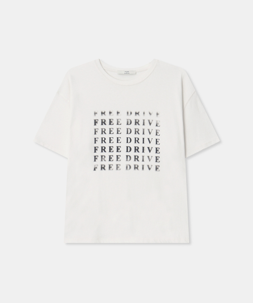 THEENDQUESTION(ジエンドクエスチョン)の「Freedrive print t-shirt / IVORY(Tシャツ/カットソー・レディース・その他・1/2)」の1枚目の写真