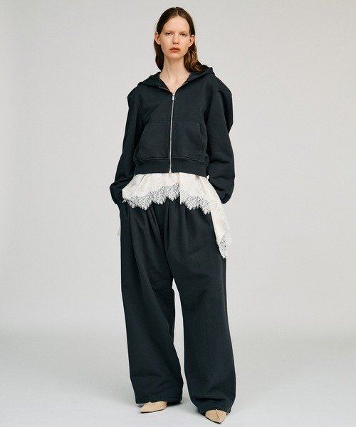 PRANK PROJECT(プランクプロジェクト)の「【2026Autumn Pre-Order】スウェットワイドパンツ / Sweat Wide Pants(スウェットパンツ・レディース・ライトグレー/チャコールグレー/ボルドー・38/36)」の9枚目の写真