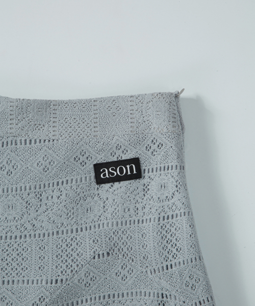 ASON（アズオン）の「WAVY LACE MIDI SKIRT / LIGHT BLUE（スカート・レディース・その他・FREE）」の5枚目の写真