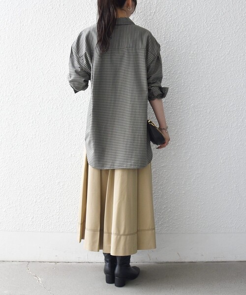 SHIPS any(シップス エニィ)の「SHIPS any:〈洗濯機可能〉REFABRISH レギュラー チェック 刺繍 シャツ(シャツ/ブラウス・レディース・グリーン/ブルー・38/36)」の13枚目の写真