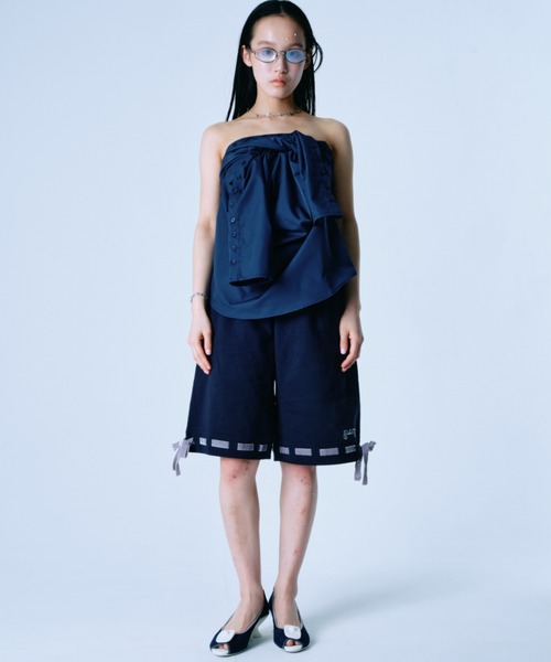 twins(nemne store)(ツインズ)の「Button-Adjustable Silhouette L/S Shirt(シャツ/ブラウス・レディース・Navy/White・フリー)」の11枚目の写真