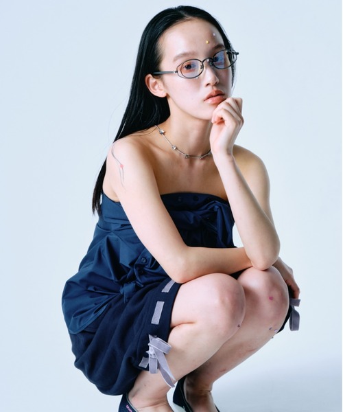 twins(nemne store)(ツインズ)の「Button-Adjustable Silhouette L/S Shirt(シャツ/ブラウス・レディース・Navy/White・フリー)」の9枚目の写真