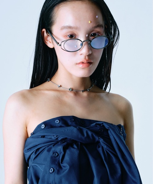 twins(nemne store)(ツインズ)の「Button-Adjustable Silhouette L/S Shirt(シャツ/ブラウス・レディース・Navy/White・フリー)」の13枚目の写真