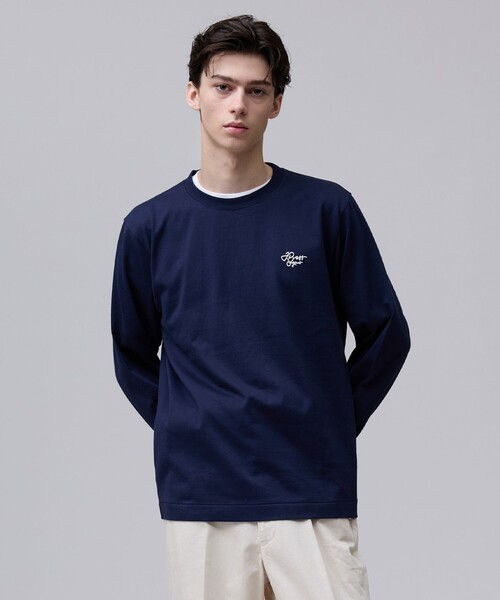 J.PRESS(ジェイプレス)の「【着回し抜群】J.PRESS MEN グラフィックロゴ ロングスリーブ Tシャツ(Tシャツ/カットソー・メンズ・ライトグレー系/ホワイト系/ネイビー系・LARGE/SMALL/MEDIUM/X-LARGE)」の3枚目の写真