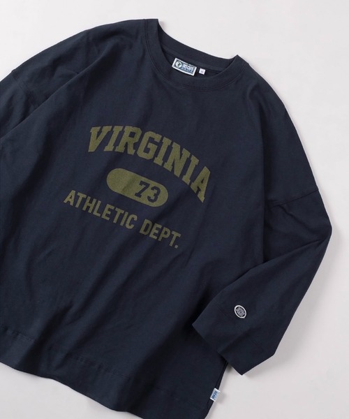 DISCUS(ディスカス)の「【71】【DISCUS/ディスカス】ヴィンテージライク カレッジプリント ドロップショルダー ワイド クルーネックTシャツ/ワンポイントワッペン/カレッジロゴ/古着MIX/レディース(Tシャツ/カットソー・レディース・グリーン/ホワイト/ブラック/オートミール/レッド/ネイビー・L/M)」の6枚目の写真