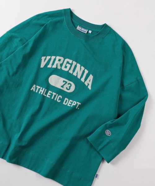 DISCUS(ディスカス)の「【71】【DISCUS/ディスカス】ヴィンテージライク カレッジプリント ドロップショルダー ワイド クルーネックTシャツ/ワンポイントワッペン/カレッジロゴ/古着MIX/レディース(Tシャツ/カットソー・レディース・グリーン/ホワイト/ブラック/オートミール/レッド/ネイビー・L/M)」の5枚目の写真