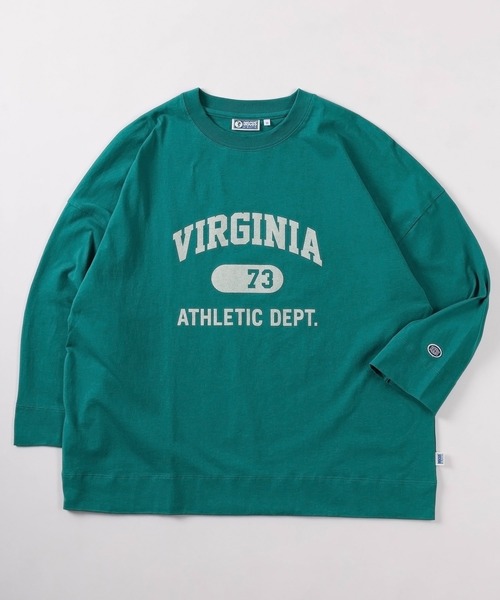 DISCUS(ディスカス)の「【71】【DISCUS/ディスカス】ヴィンテージライク カレッジプリント ドロップショルダー ワイド クルーネックTシャツ/ワンポイントワッペン/カレッジロゴ/古着MIX/レディース(Tシャツ/カットソー・レディース・グリーン/ホワイト/ブラック/オートミール/レッド/ネイビー・L/M)」の19枚目の写真