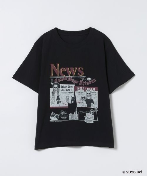 JEANASIS(ジーナシス)の「【Bei×JEANASIS】News Print TEE/1068920(Tシャツ/カットソー・レディース・ブラック/ホワイト・FREE)」の14枚目の写真