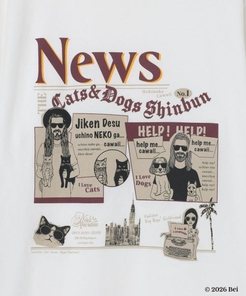 JEANASIS(ジーナシス)の「【Bei×JEANASIS】News Print TEE/1068920(Tシャツ/カットソー・レディース・ブラック/ホワイト・FREE)」の22枚目の写真