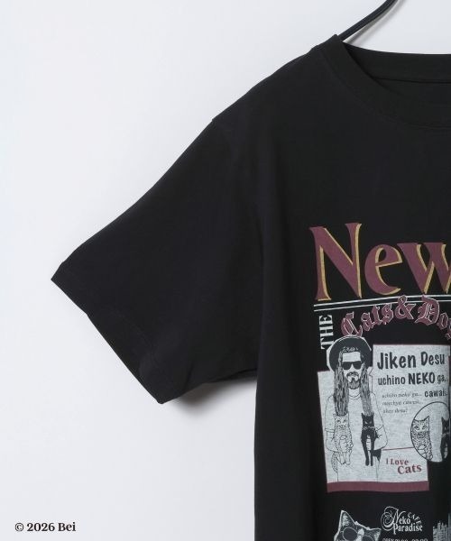 JEANASIS(ジーナシス)の「【Bei×JEANASIS】News Print TEE/1068920(Tシャツ/カットソー・レディース・ブラック/ホワイト・FREE)」の17枚目の写真