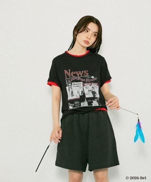 JEANASIS(ジーナシス)の「【Bei×JEANASIS】News Print TEE/1068920(Tシャツ/カットソー・レディース・ブラック/ホワイト・FREE)」の10枚目の写真