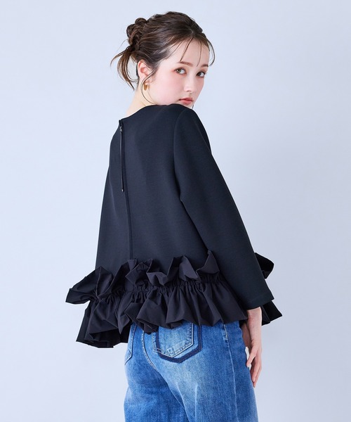 Audie a Muses(オーディアミューズ)の「裾ラッフルデザインカットソー(Tシャツ/カットソー・レディース・ブラック/グレー/オフホワイト・42/38)」の10枚目の写真