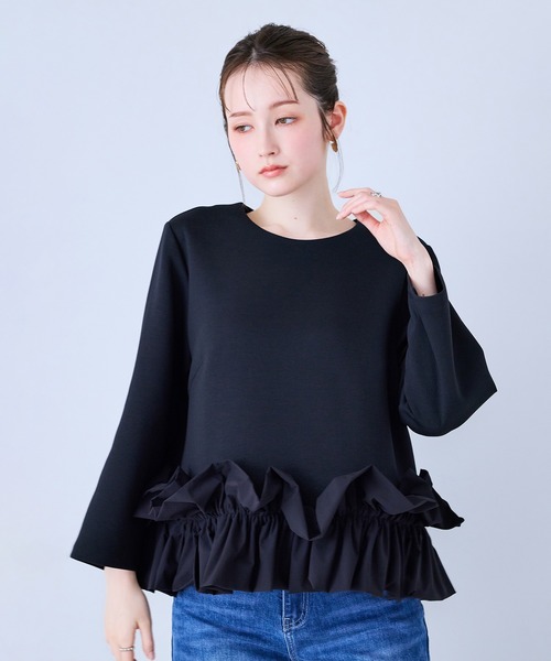 Audie a Muses(オーディアミューズ)の「裾ラッフルデザインカットソー(Tシャツ/カットソー・レディース・ブラック/グレー/オフホワイト・42/38)」の11枚目の写真