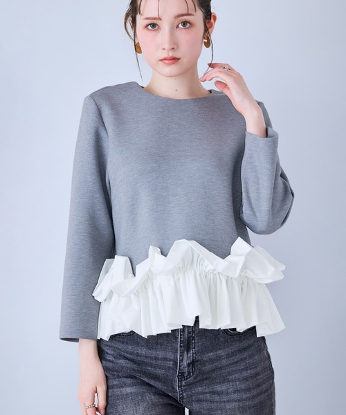 Audie a Muses(オーディアミューズ)の「裾ラッフルデザインカットソー(Tシャツ/カットソー・レディース・ブラック/グレー/オフホワイト・42/38)」の19枚目の写真