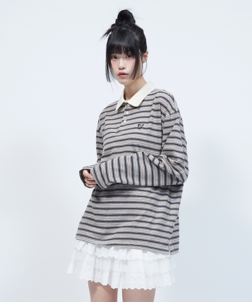 LMR(エルエムアール)の「マルチストライプカラー長袖TシャツGREY(Tシャツ/カットソー・レディース・ミックスグレー・SMALL/MEDIUM)」の8枚目の写真