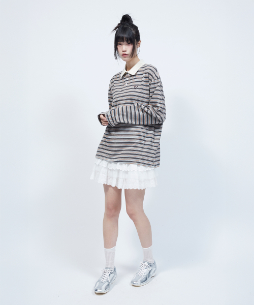 LMR(エルエムアール)の「マルチストライプカラー長袖TシャツGREY(Tシャツ/カットソー・レディース・ミックスグレー・SMALL/MEDIUM)」の9枚目の写真