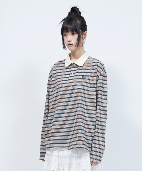 LMR(エルエムアール)の「マルチストライプカラー長袖TシャツGREY(Tシャツ/カットソー・レディース・ミックスグレー・SMALL/MEDIUM)」の13枚目の写真
