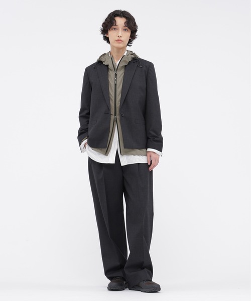 MARGARET HOWELL(マーガレットハウエル)の「MUTED WOOL CHECK(テーラードジャケット・レディース・チャコール・1)」の3枚目の写真