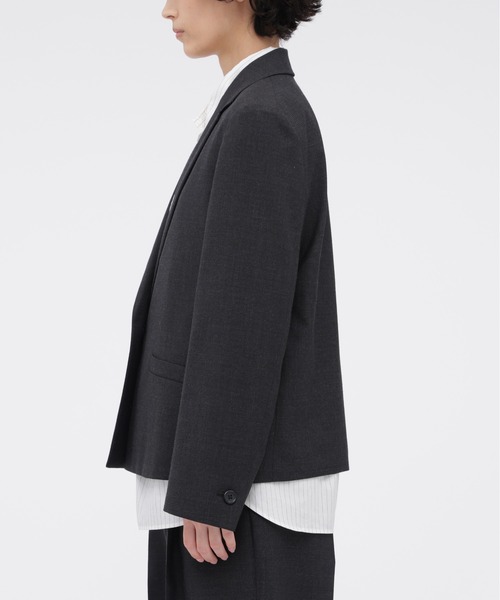 MARGARET HOWELL(マーガレットハウエル)の「MUTED WOOL CHECK(テーラードジャケット・レディース・チャコール・1)」の4枚目の写真