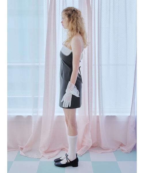 etre loin（エトルワン）の「Rhinestone mini dress / ラインストーンミニワンピース（ワンピース・レディース・チェック/ブラック/グレー・M）」の4枚目の写真
