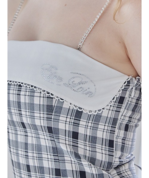 etre loin（エトルワン）の「Rhinestone mini dress / ラインストーンミニワンピース（ワンピース・レディース・チェック/ブラック/グレー・M）」の19枚目の写真
