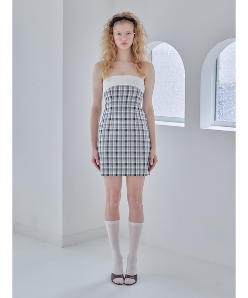 etre loin（エトルワン）の「Rhinestone mini dress / ラインストーンミニワンピース（ワンピース・レディース・チェック/ブラック/グレー・M）」の15枚目の写真