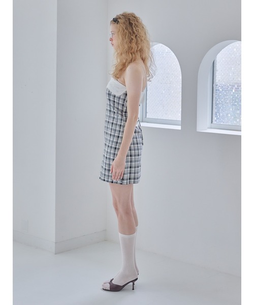 etre loin（エトルワン）の「Rhinestone mini dress / ラインストーンミニワンピース（ワンピース・レディース・チェック/ブラック/グレー・M）」の17枚目の写真