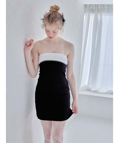etre loin（エトルワン）の「Rhinestone mini dress / ラインストーンミニワンピース（ワンピース・レディース・チェック/ブラック/グレー・M）」の21枚目の写真