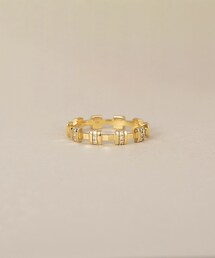 K18ダイヤモンド ブロック リング