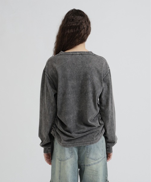 AVIREX（アヴィレックス）の「FADE SIDE DRAWST T-SHIRT（Tシャツ/カットソー・レディース・ピンク/オフホワイト/チャコールグレー・F）」の10枚目の写真