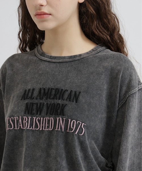 AVIREX（アヴィレックス）の「FADE SIDE DRAWST T-SHIRT（Tシャツ/カットソー・レディース・ピンク/オフホワイト/チャコールグレー・F）」の12枚目の写真