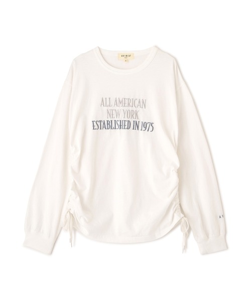 AVIREX（アヴィレックス）の「FADE SIDE DRAWST T-SHIRT（Tシャツ/カットソー・レディース・ピンク/オフホワイト/チャコールグレー・F）」の21枚目の写真