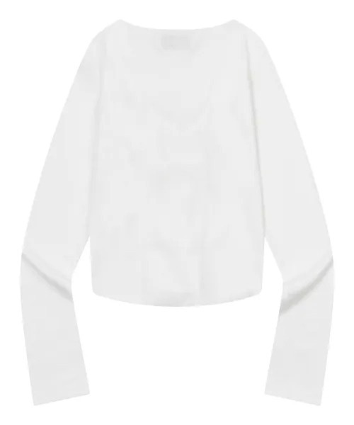 MUCENT(ムセント)の「MUCENT/マリングレースアップトップス(Tシャツ/カットソー・レディース・ブラック/ホワイト/グレー・FREE)」の5枚目の写真