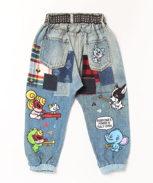 HYSTERIC MINI(ヒステリックミニ)の「BAND WAGON Like a denim Viscotex 裏毛パンツ(その他パンツ・キッズ・インディゴブルー・100/110/120)」の2枚目の写真