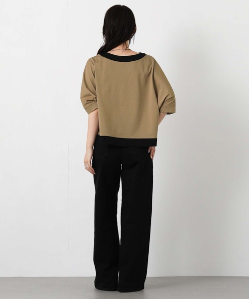 Gready Brilliant(グレディブリリアン)の「配色刺しゅうロゴドルマン(Tシャツ/カットソー・レディース・キャメル/ブラック・38)」の5枚目の写真